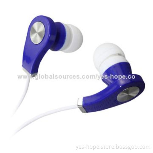 Airline Earphones with Jewel Decoration and Fashionable Pattern, Flat Cable Available